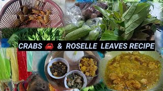 ROSELLE  LEAVES WITH CRAB 🦀 RECIPE/ MESTA ARU KEKORA R RECIPE