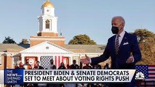 President Joe Biden set to meet with Democrats on voting rights