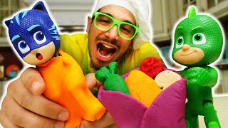 ¡Los PJ Masks se convierten en burritos!Cocina para Niños. Vídeos para niños con plastilina Play Doh