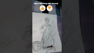 figure sketching with charcoal pencil /and drawing by Ranik art ||my target is play button //#figure