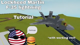 Plane crazy | Lockheed Martin F 35 tutorial | Roblox