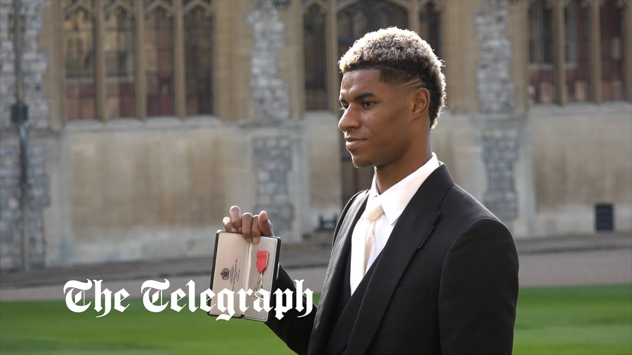 Footballer Marcus Rashford Receives An MBE At Windsor Castle - YouTube