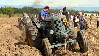 Gara aratura d'epoca Landini L55 testacalda Campodoro - Vintage hot bulb tractors plowing race