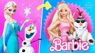 Elsa Turned into a Barbie / 30 Hacks and Crafts for Dolls
