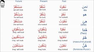 Arabic tenses verb to look فعل نظر