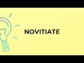 What is the meaning of the word NOVITIATE?