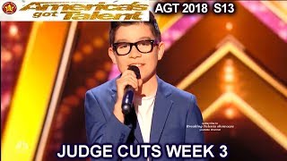 Angel Garcia sings “Just The Way  You Are” Spanish  America's Got Talent 2018 Judge Cuts 3 AGT