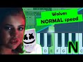 Selena Gomez and Marshmello - wolves - easy piano right hand