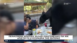 Πεινασμένη αρκούδα χαλάει οικογενειακό πικ νικ – Απίστευτη η ψυχραιμία των ανθρώπων