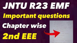 jntu r23 emf btech 2nd year important questions || jntu r23 emf important questions eee 2nd year