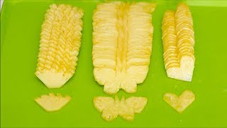 How to CUT PINEAPPLE with DIFFERENT SHAPES | Carving Fruit