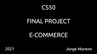 Cs50 Final Project: E-Commerce