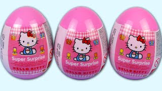 Collection of 3 Pink Plastic Surprise Eggs