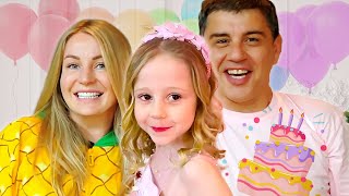 Nastya comemora sua festa de 6 anos com amigos e familiares