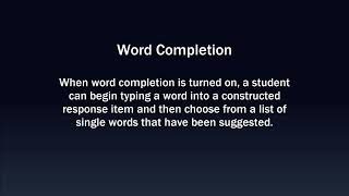CA Accessibility Resource: Word Completion