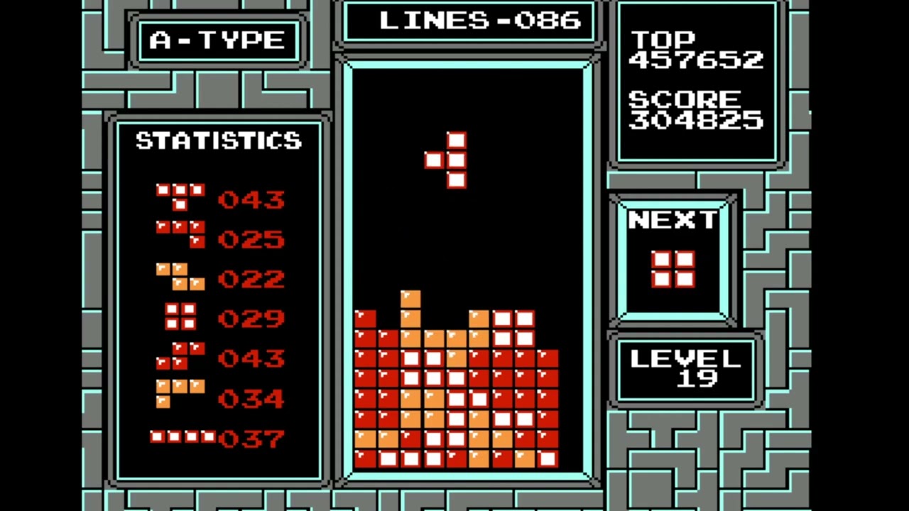 NES Tetris Level 19 Start One Tetris Away From A Maxout 965,045 Points ...