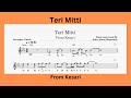 Teri Mitti Piano Keyboard tutorial/lesson chords/piano instrumental/with notes/lead sheet/Patriotic/