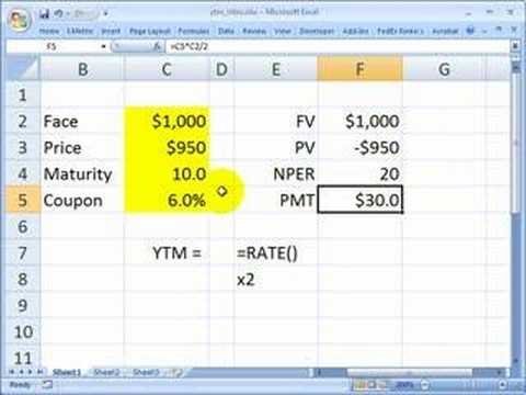 FRM: How to get yield to maturity (YTM) with Excel & TI BA II+ FRM: How to get yield to maturity (YTM) with Excel & TI BA II+