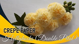 How To Make Hollyhocks Flower (Double Petal) | Crepe Paper Flower #diy #how #tutorial