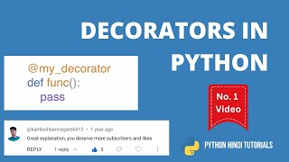 [HINDI] Decorators In Python explained in details. || Python Hindi Tutorials