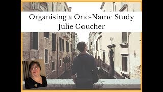 Organising a One Name Study