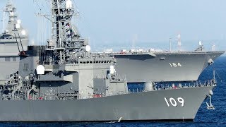 10隻の観艦式参加艦の第三陣が横須賀沖を航行 2019年10月4日