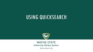 Using QuickSearch