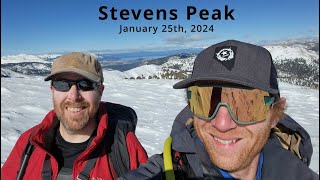 Crusty Snow, Stevens Peak, backcountry ski tour (2024-1-25)