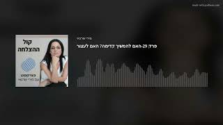 פרק 29-האם להמשיך קדימה? האם לעצור