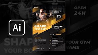 GYM Fitness Flyer | Adobe Illustrator Tutorial