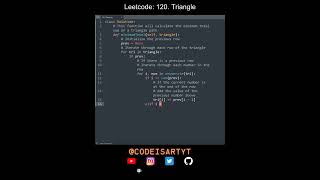 Leetcode 120. Triangle in Python | Python Leetcode | Python Coding Tutorial | Python Coding ASMR