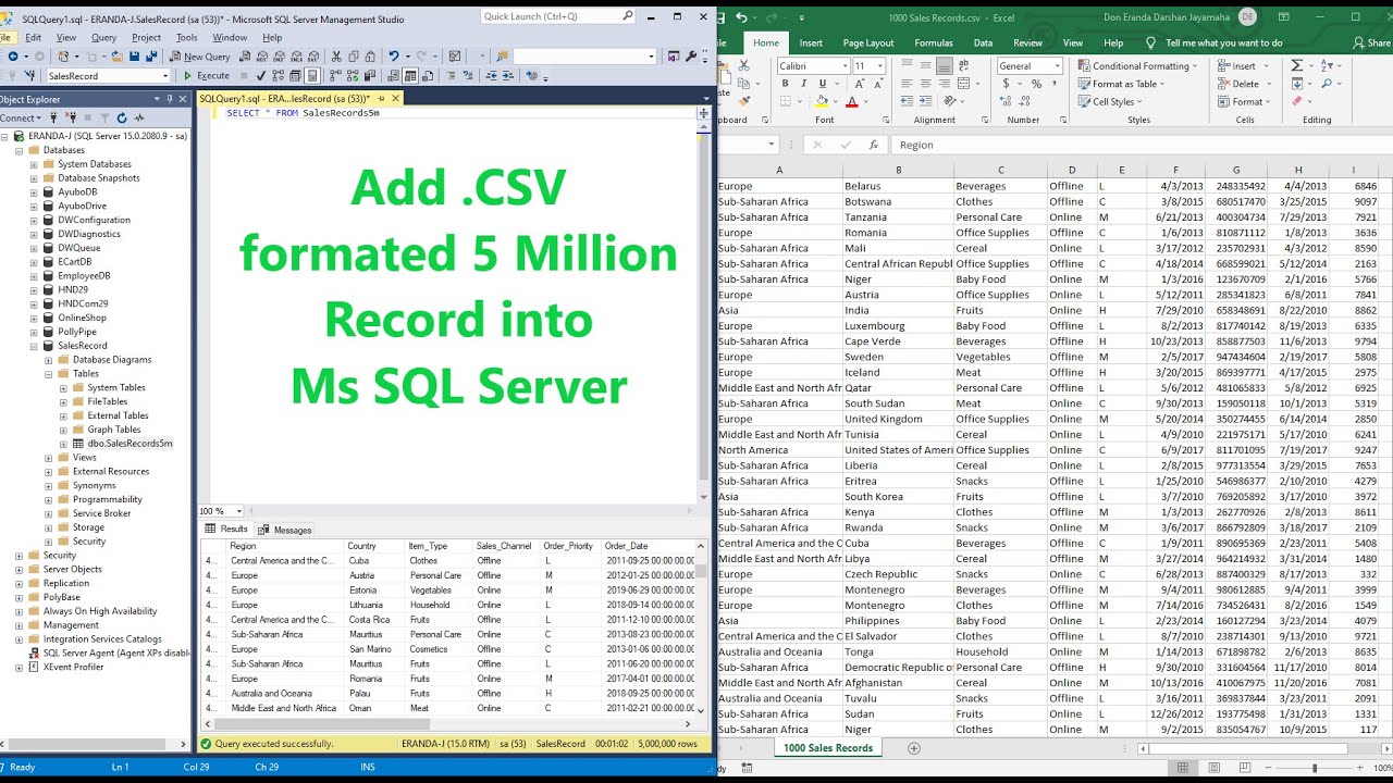 How To Import Csv File To Ms Sql Server Database Youtube How To Import Csv File To Ms Sql Server Database Youtube
