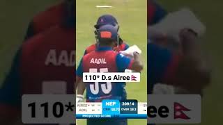 110* Runs by D.s Airee|| Nepal vs Malaysia|| Dipendra Singh Airee first T20 100|| Nepal cricket