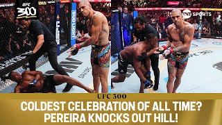 Alex Pereira knocks out Jamahal Hill and delivers the COLDEST celebration of all time 🥶 #UFC300