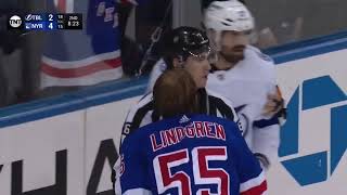 Rough stuff from the New York Rangers vs Tampa Bay Lighting game