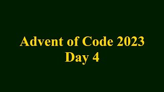 Advent of Code 2023 – Day 4 – Python