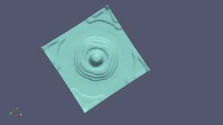 Water droplet hits water surface (top view) - OpenFOAM