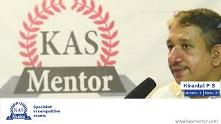 KAS Stream 3 Rank 27 holder Kiran Lal | KAS Mentor Student Endorsement | KAS Exam