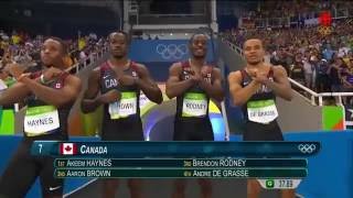 Relais 400 m (H): Le Canada finit finalement 3e après la disqualification des États-Unis