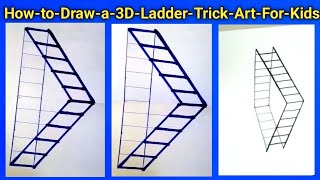 how to design ducted air conditioning daigram ladder🪜trick art for kids/easy 3D drawing #duct