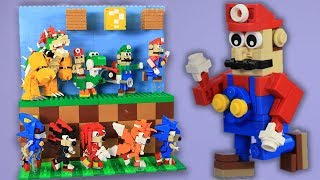 LEGO Mario + LEGO Sonic Custom Build Display | BRICK 101 Custom How To Build