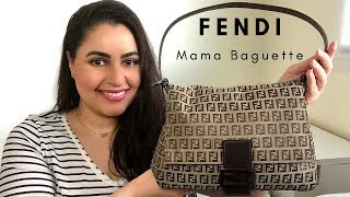 Fendi Zucchino Mama Baguette Shoulder Bag - Review, What's in my Bag WIMB, and Mod Shots