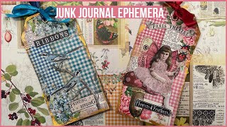 Making junk journal ephemera tags @TracieFoxCreative kits
