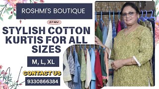 Stylish Cotton Kurtis for All Sizes | M, L, XL | || Epi-364 || Roshmi's Boutique ||