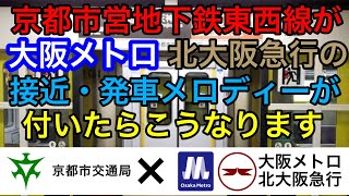 【サウンドウソ電】京都市営地下鉄東西線に大阪メトロ・北大阪急行の接近・発車メロディーがついたら？