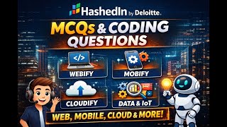 HashedIn by Deloitte Interview Questions💡🔥| MCQs & Coding Questions for Web, Mobile & Cloud 💻📱☁️