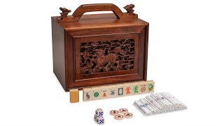 American Mahjong Set with Bone \u0026 Bamboo Tiles in Rosewood Box \