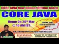 CORE JAVA Online Training in DURGASOFT