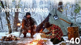 -40C WINTER CAMPING IN THE WARMEST HOT TENT ON EARTH WINTER STORM HOT TENT