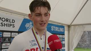 Joshua Tarling - Interview at the finish - Glasgow UCI World Championships ITT 2023